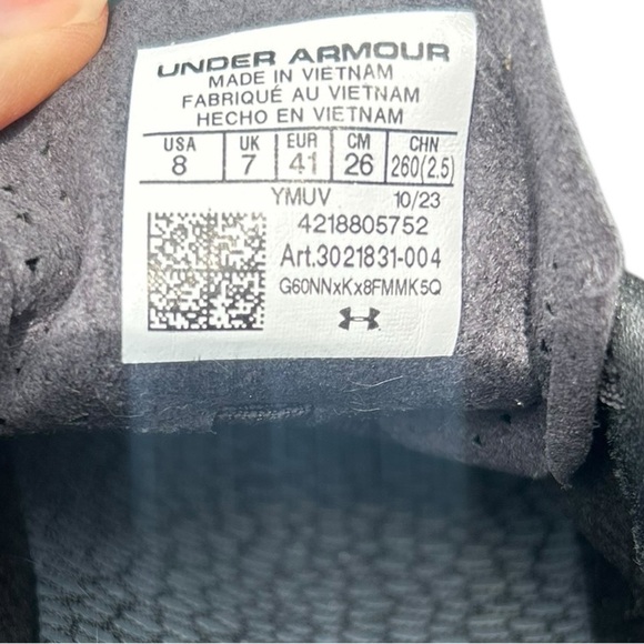 Under Amour HOVR Smokeride Track Spikes 8 Black Lightweight - Picture 12 of 14